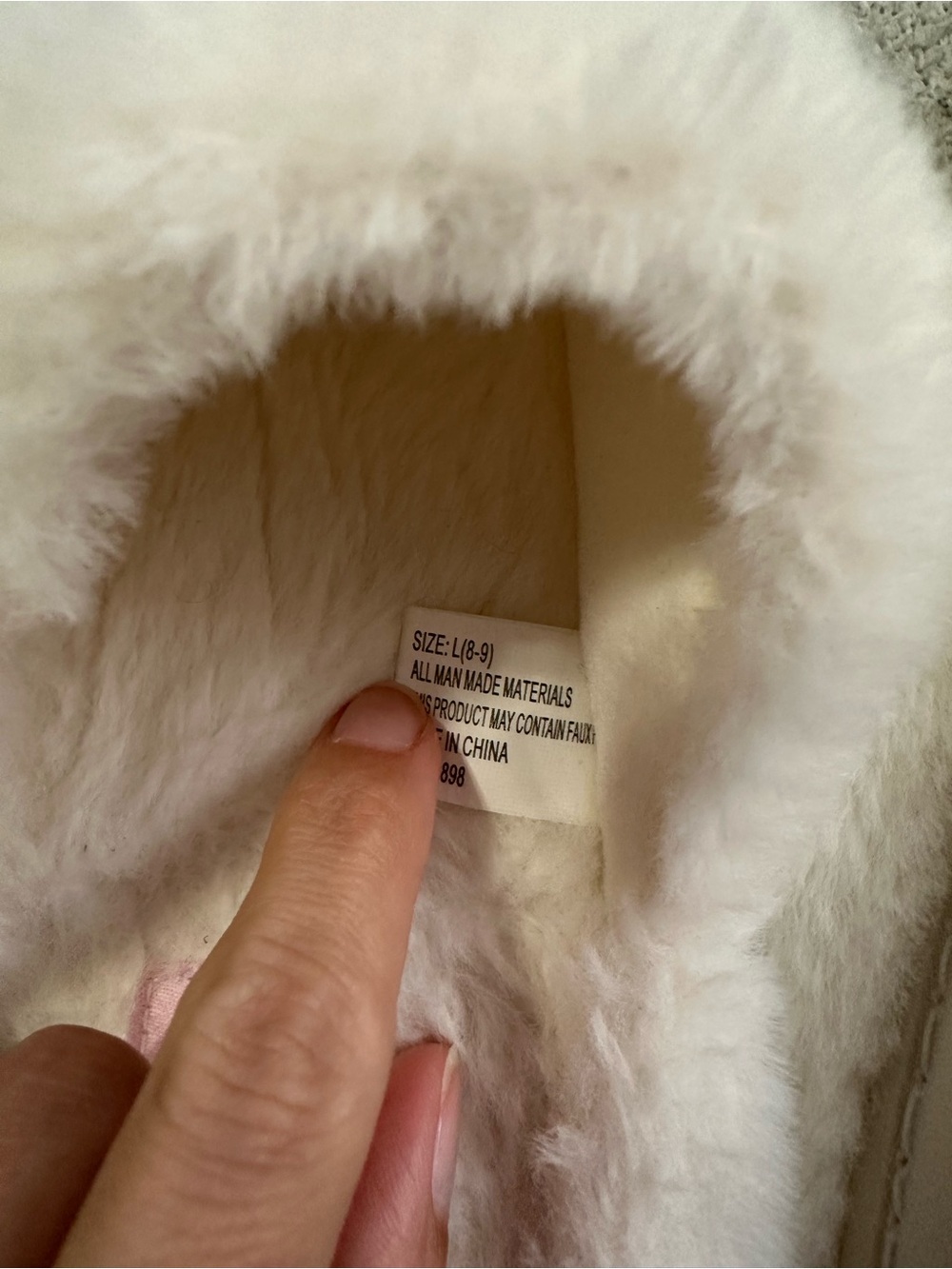 Barbie White Fuzzy Slippers with Rainbow Embroidery - Picture 3 of 3